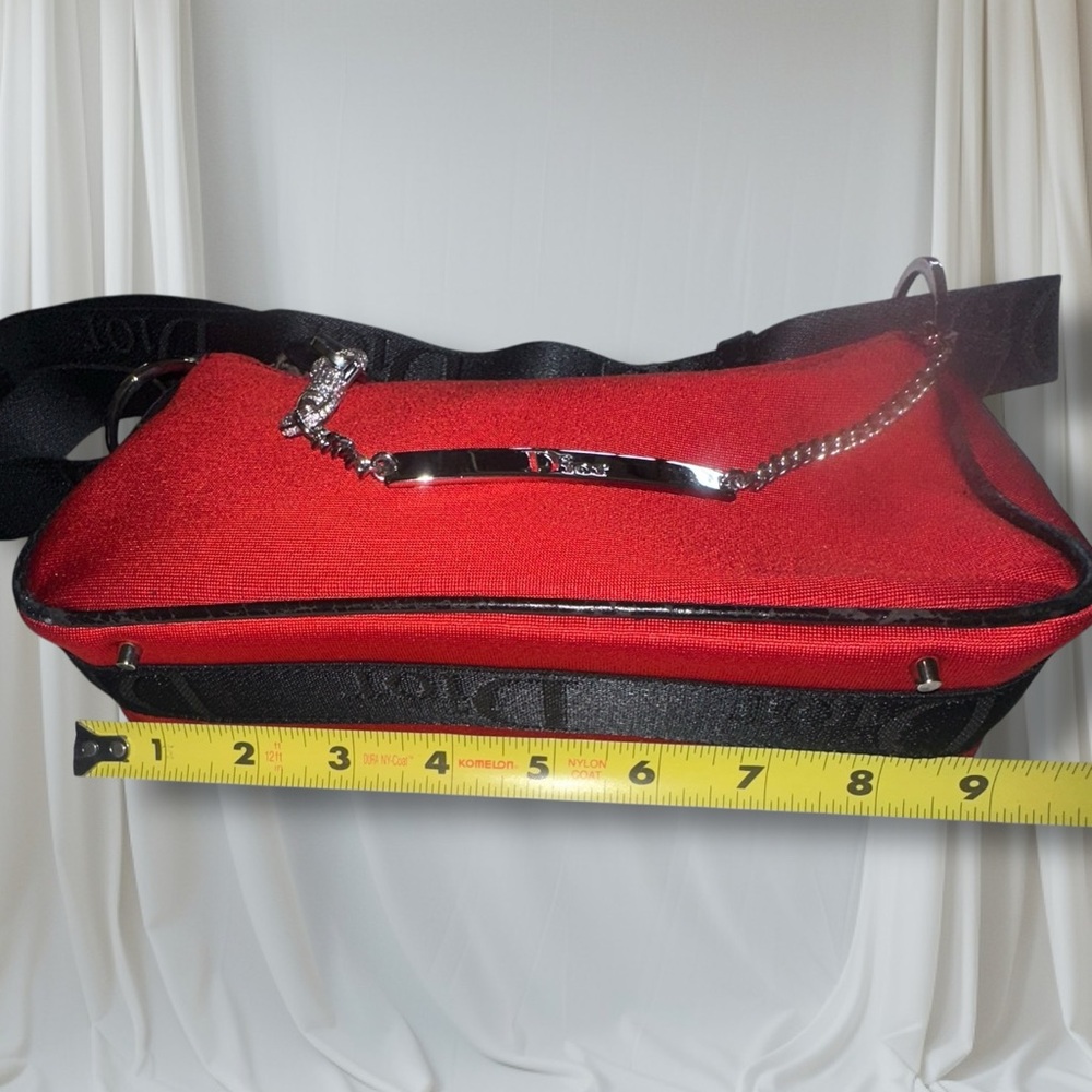 CHRISTIAN DIOR Red Silk Jersey Crystal Hardcore Bag RARE VINTAGE GALLIANO ERA - Picture 7 of 17